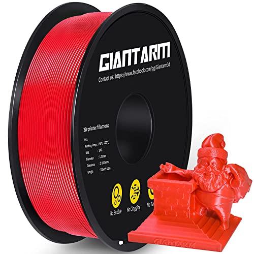 GIANTARM PLA Filament 1.75mm,3D Drucker Filament PLA 1kg,MaBgenauigkeit +/- 0,02mm,3D-Druckmaterialien,PLA Rot von GIANTARM