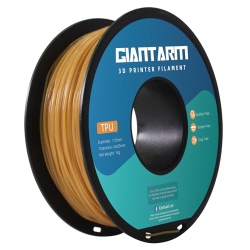 GIANTARM TPU Filament 1,75 mm für 3D-Drucker 1kg, Transparentes Gold von GIANTARM