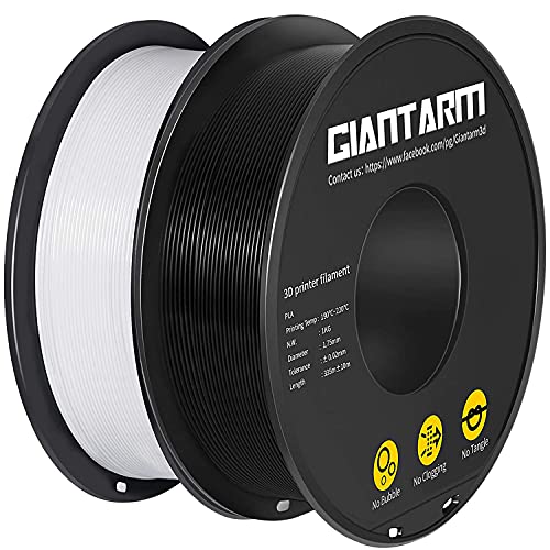 PLA Filament 1.75mm,GIANTARM 3D Drucker PLA filament 2 kg Spool (schwarz+Weiß) von GIANTARM