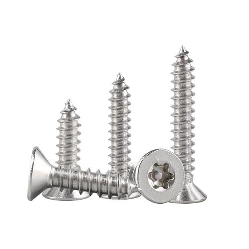 GIAYEU Selbstbohrende Schrauben Metall, Senkkopf-Torx-Blechschrauben aus Edelstahl 304 M2-M5, 20 Stück(M2.6x18mm) von GIAYEU