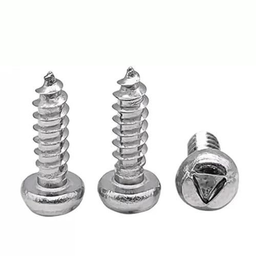 GIAYEU Selbstbohrende Schrauben aus Metall, 100 Stück M3 304 Edelstahl, selbstschneidende Dreiecksschrauben mit Linsenkopf(M3x10 mm) von GIAYEU