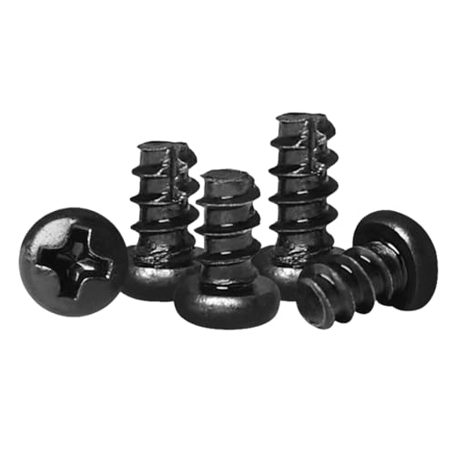 GIAYEU Selbstbohrende Schrauben aus Metall, M2-M5-Schrauben, selbstschneidende Holzschrauben mit Linsenkopf, Kreuzschlitz, schwarz verzinkter Stahl(M3.5x10 mm (50 Pcs)) von GIAYEU