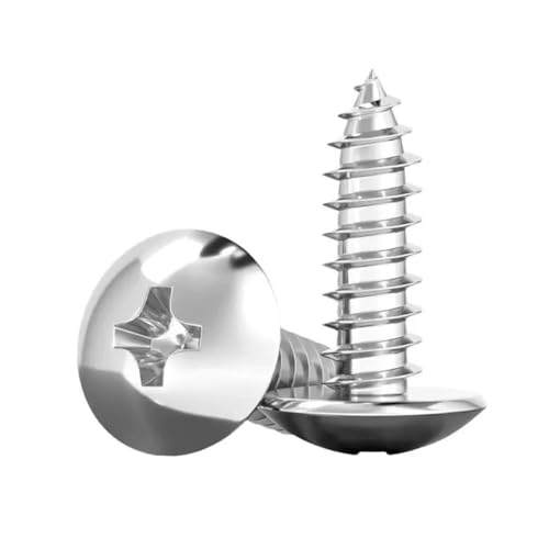 GIAYEU Selbstbohrende Schrauben aus Metall, Schrauben M3-M6, Edelstahl 304, Kreuzschlitz-Flachkopf, Kreuzschlitz-Pilz-Blechschrauben(M3 x20 mm (20 Pcs)) von GIAYEU