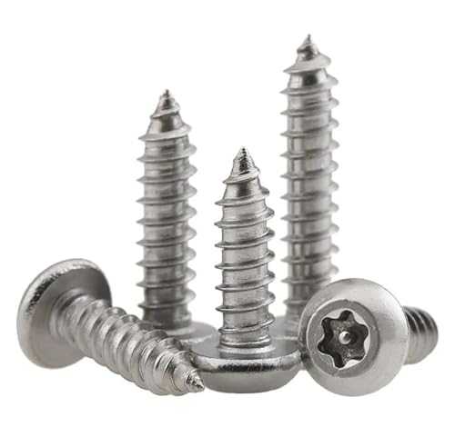 GIAYEU Selbstbohrende Schrauben aus Metall, Schrauben aus Edelstahl 304, selbstschneidende Torx-Schraube mit rundem Linsenkopf und Stiftmanipulation, M3 – M4.8(M3.5 x25 mm (20 Pcs)) von GIAYEU
