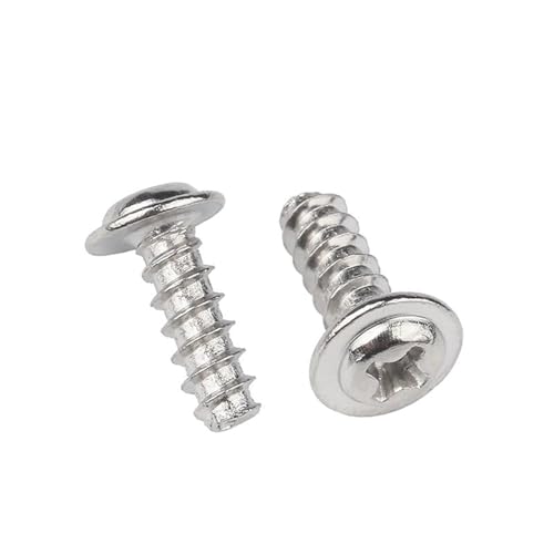 GIAYEU Selbstbohrende Schrauben aus Metall, selbstschneidende Linsenkopfschrauben aus Edelstahl 304 mit flachem Schwanz, 20 Stück, M2-M4(M2.6x5mm) von GIAYEU