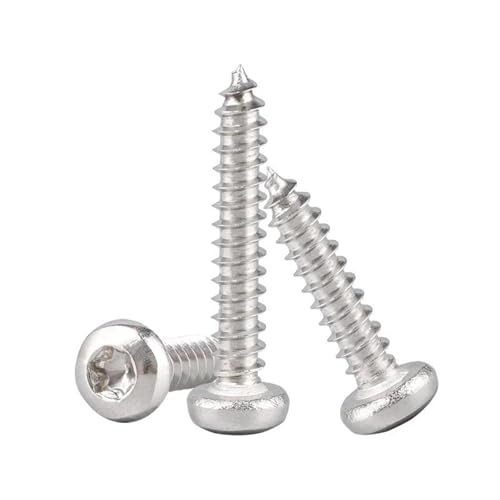 GIAYEU Selbstbohrende Schrauben aus Metall, selbstschneidende Torx-Flachkopfschrauben aus Edelstahl 304, M2.2-M6.3, 20 Stück(ST6.3x19mm) von GIAYEU