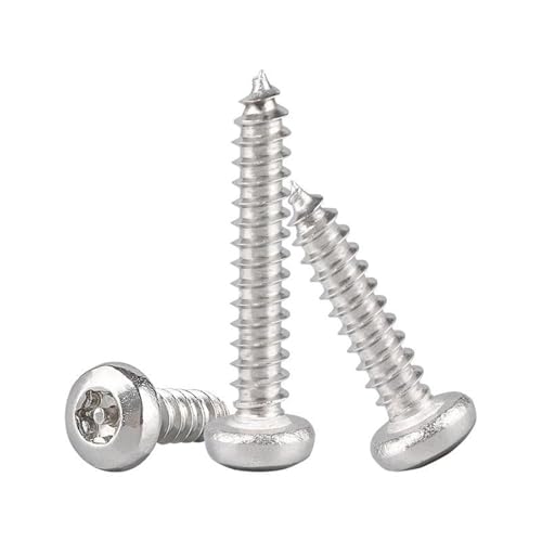 GIAYEU Selbstbohrende Schrauben aus Metall, selbstschneidende Torx-Flachkopfschrauben aus Edelstahl 304, M2.9-M6.3, 20 Stück(ST 6.3x30mm) von GIAYEU