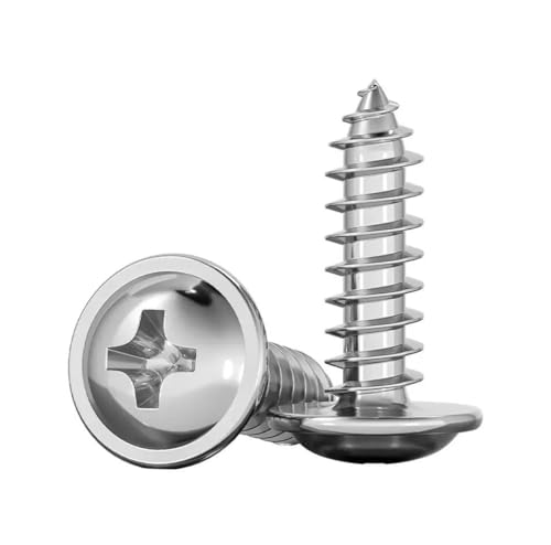 Selbstbohrende Schrauben Metall, Edelstahl Flachrundkopf Selbstschneidende Trockenbauschrauben M1.7-M5(M2 x8 mm (50 Pcs)) von GIAYEU