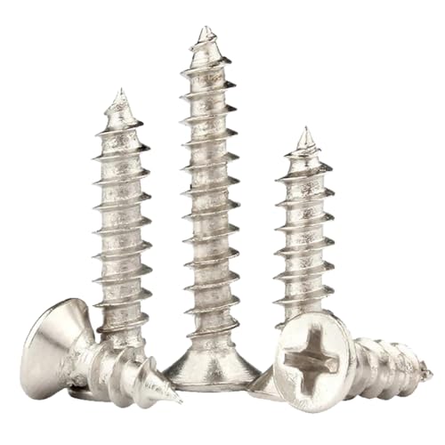 Selbstbohrende Schrauben Metall, Schraube Phillips Flachkopf Selbstschneidende Schrauben M3-M8 Edelstahl(M3x45 mm (10 Pcs)) von GIAYEU