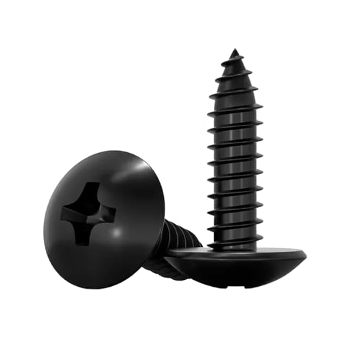 Selbstbohrende Schrauben aus Metall, M3-M6 Edelstahl 304, schwarze versenkte Fachwerkschrauben, selbstschneidende Schrauben, Kreuzschlitzschrauben mit rundem Pilzkopf, Holzschrauben(M6 x12 mm (10 Pcs) Selbstbohrende Schrauben aus Metall, M3-M6 Edelstahl 304, schwarze versenkte Fachwerkschrauben, selbstschneidende Schrauben, Kreuzschlitzschrauben mit rundem Pilzkopf, Holzschrauben(M6 x12 mm (10 Pcs) von GIAYEU