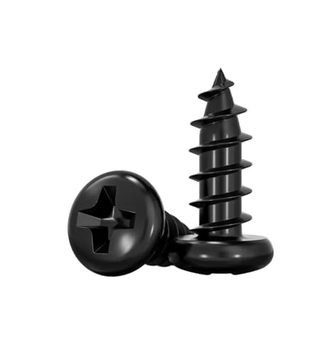 Selbstbohrende Schrauben aus Metall, schwarze Kreuzschlitzschrauben mit rundem Kopf, elektronische Schrauben, selbstschneidende Schrauben M1-M5(M1.7 x16 mm (50 Pcs)) von GIAYEU
