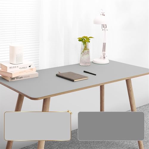 GIBZ Schreibtischunterlage Einfarbig Schreibunterlage Silikon Büro Tischunterlage Unterlage Schreibtisch Wasserdicht Grau 60x140cm von GIBZ