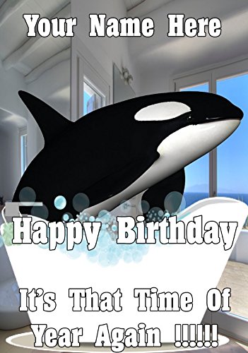 Giftsforall Geburtstagskarte, Motiv: Orca Killer Whale bd89, personalisierbar, A5 von GIFTSFORALL