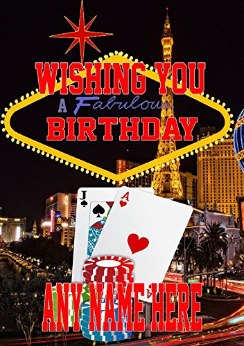 Giftsforall Grußkarte Nevada Las Vegas Gambling mia3 Happy Birthday A5 von GIFTSFORALL