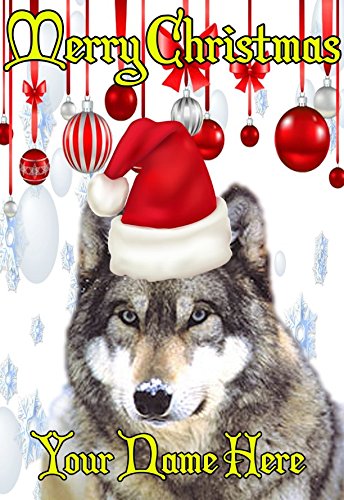 Giftsforall Weihnachtskarte, Motiv: Wolf ptcc237, A5, personalisierbar, Grußkarten von GIFTSFORALL