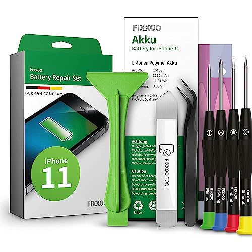 GIGA Fixxoo® Handy Akku Reparatur Set iPhone 11 Akku [inkl. Werkzeug-Kit & Anleitung] - Original Akku Kapazität - Ersatzakku für einen einfachen Austausch - Akku iPhone - iPhone Batterie von GIGA Fixxoo