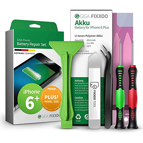 GIGA Fixxoo® Handy Akku Reparatur Set iPhone 6 Plus Akku [inkl. Werkzeug-Kit & Anleitung] - Original Akku Kapazität - Ersatzakku für einen einfachen Austausch - Akku iPhone - iPhone Batterie von GIGA Fixxoo