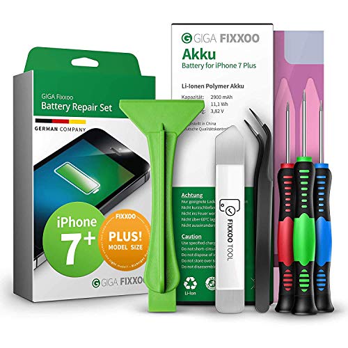 GIGA Fixxoo® Handy Akku Reparatur Set iPhone 7 Plus Akku [inkl. Werkzeug-Kit & Anleitung] - Original Akku Kapazität - Ersatzakku für einen einfachen Austausch - Akku iPhone - iPhone Batterie von GIGA Fixxoo