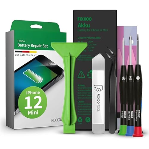 GIGA Fixxoo® geeignet für Handy Akku Reparatur Set Smartphone 12 Mini Akku [inkl. Werkzeug-Kit & Anleitung] - Original Akku Kapazität - Ersatzakku für einen einfachen Austausch - Akku- Batterie von GIGA Fixxoo