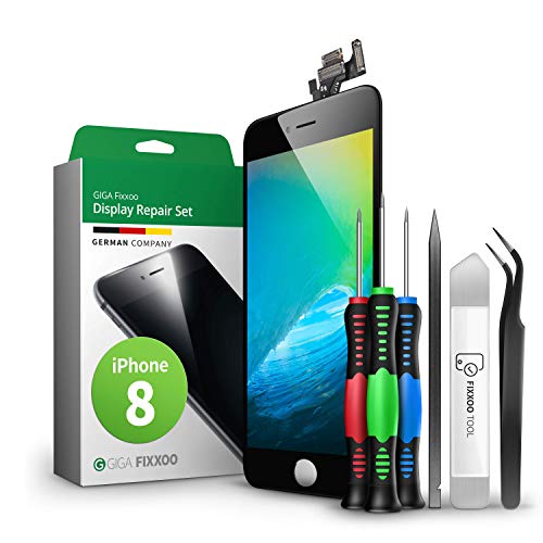GIGA Fixxoo® Display für iPhone 8 [inkl. Werkzeug-Kit] - Retina LCD Glas mit Touchscreen - iPhone Display Reparatur Set - Ersatzdisplay mit Werkzeugkit von GIGA Fixxoo
