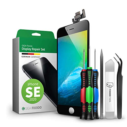 GIGA Fixxoo® Display für iPhone SE (2020) [inkl. Werkzeug-Kit] - Retina LCD Glas mit Touchscreen - Display Reparatur Set - Ersatzdisplay für iPhone mit Werkzeugkit von GIGA Fixxoo