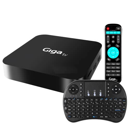 GIGATV HD809 TV Box Android 2-16GB Smart TV Box 1080P Ultra HD 4K HDR WiFi 2.4GHz Multimedia-Player Mini Wireless Tastatur und Fernbedienung von GIGA TV