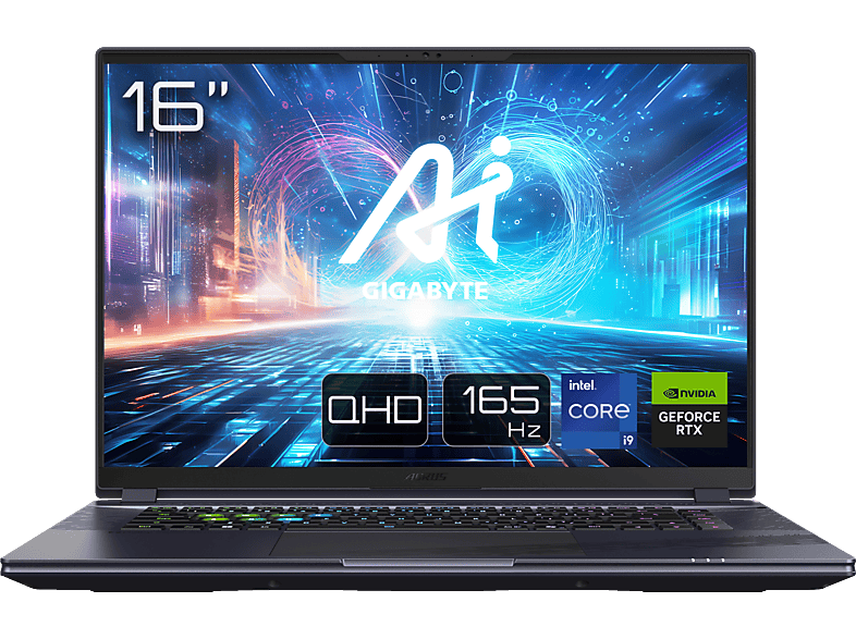 GIGABYTE AORUS 16X, Gaming Notebook, mit 16 Zoll Display, Intel® Core™ i9,i9-14900HX Prozessor, 32 GB RAM, 1 TB SSD, NVIDIA GeForce RTX™ 4070, Midnight Grey, Windows 11 Home (64 Bit) von GIGABYTE