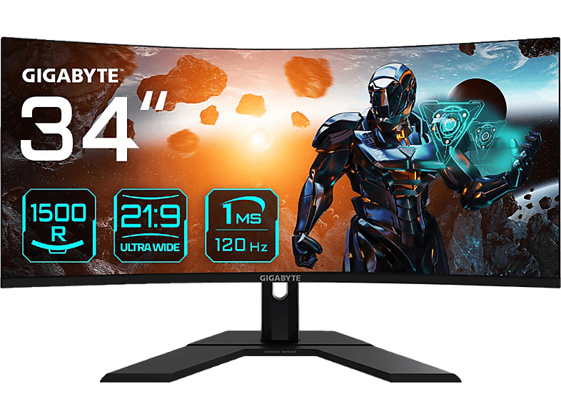 GIGABYTE GS34WQC 34 Zoll QHD Gaming Monitor (1 ms Reaktionszeit, 120 Hz (OC 135Hz)) von GIGABYTE