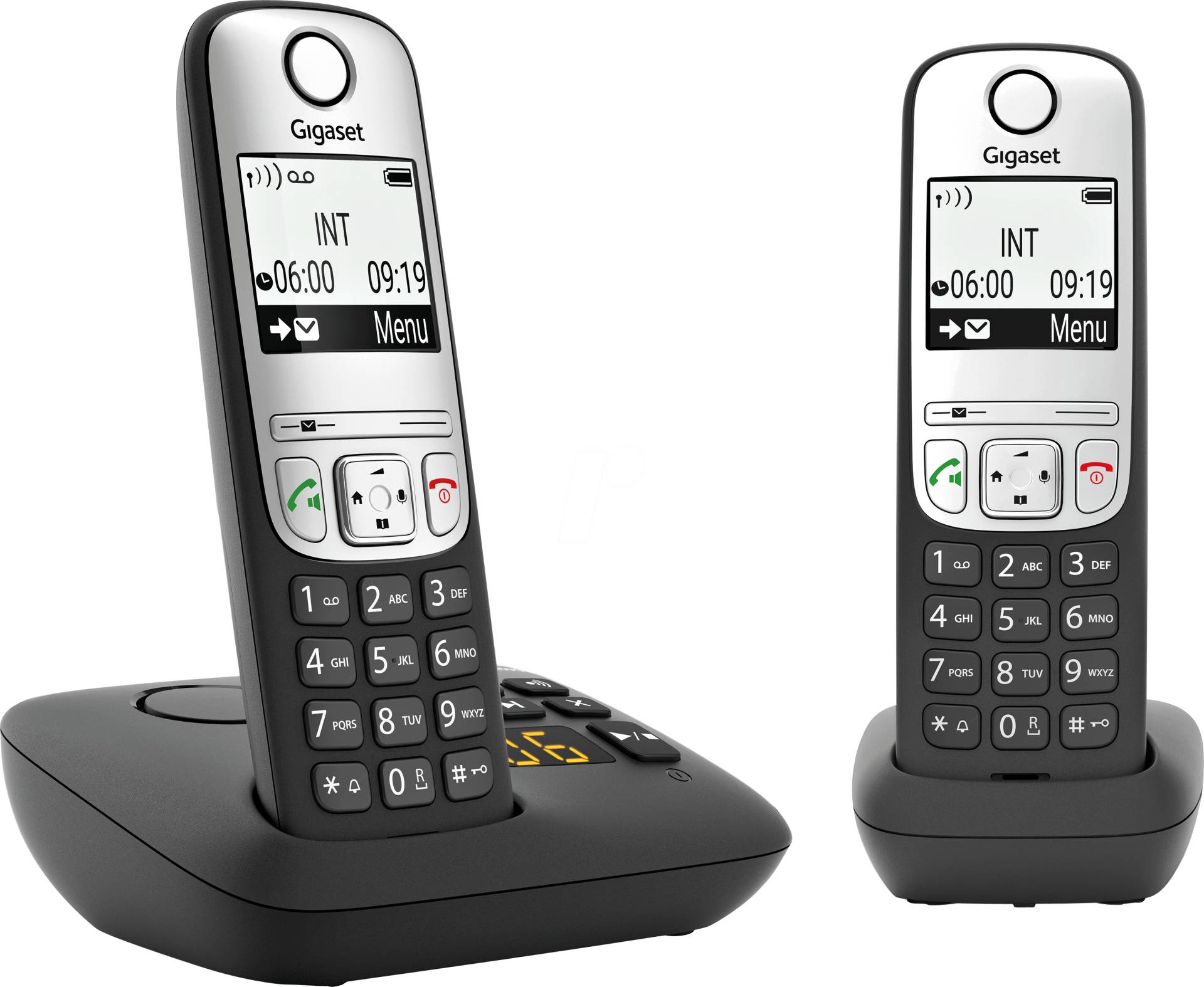 GIGASET A690ADSW - DECT Telefon, 2 Mobilteile, Anrufbeantworter, schwarz von GIGASET COMMUNICATIONS