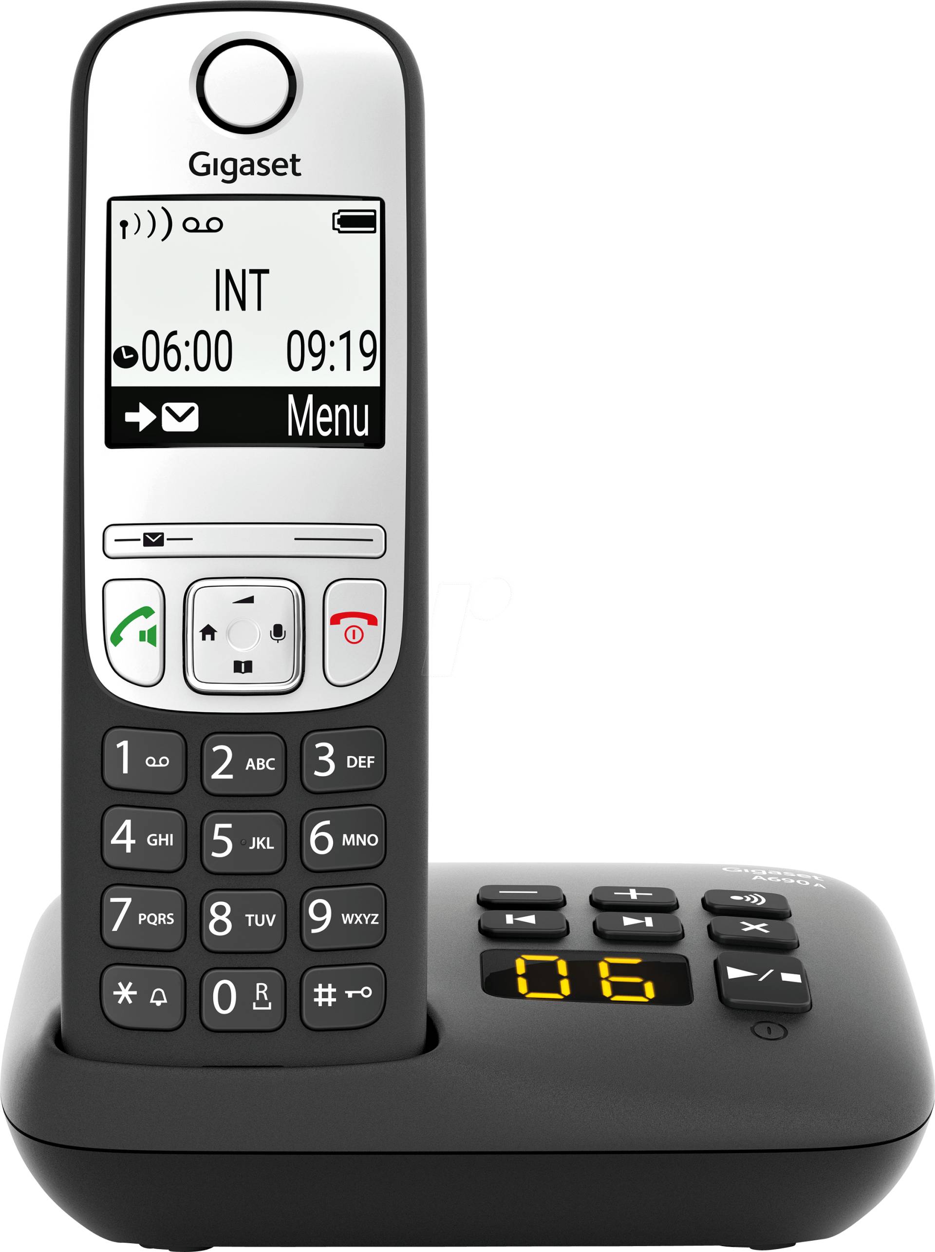 GIGASET A690ASW - DECT Telefon, 1 Mobilteil, Anrufbeantworter, schwarz von GIGASET COMMUNICATIONS