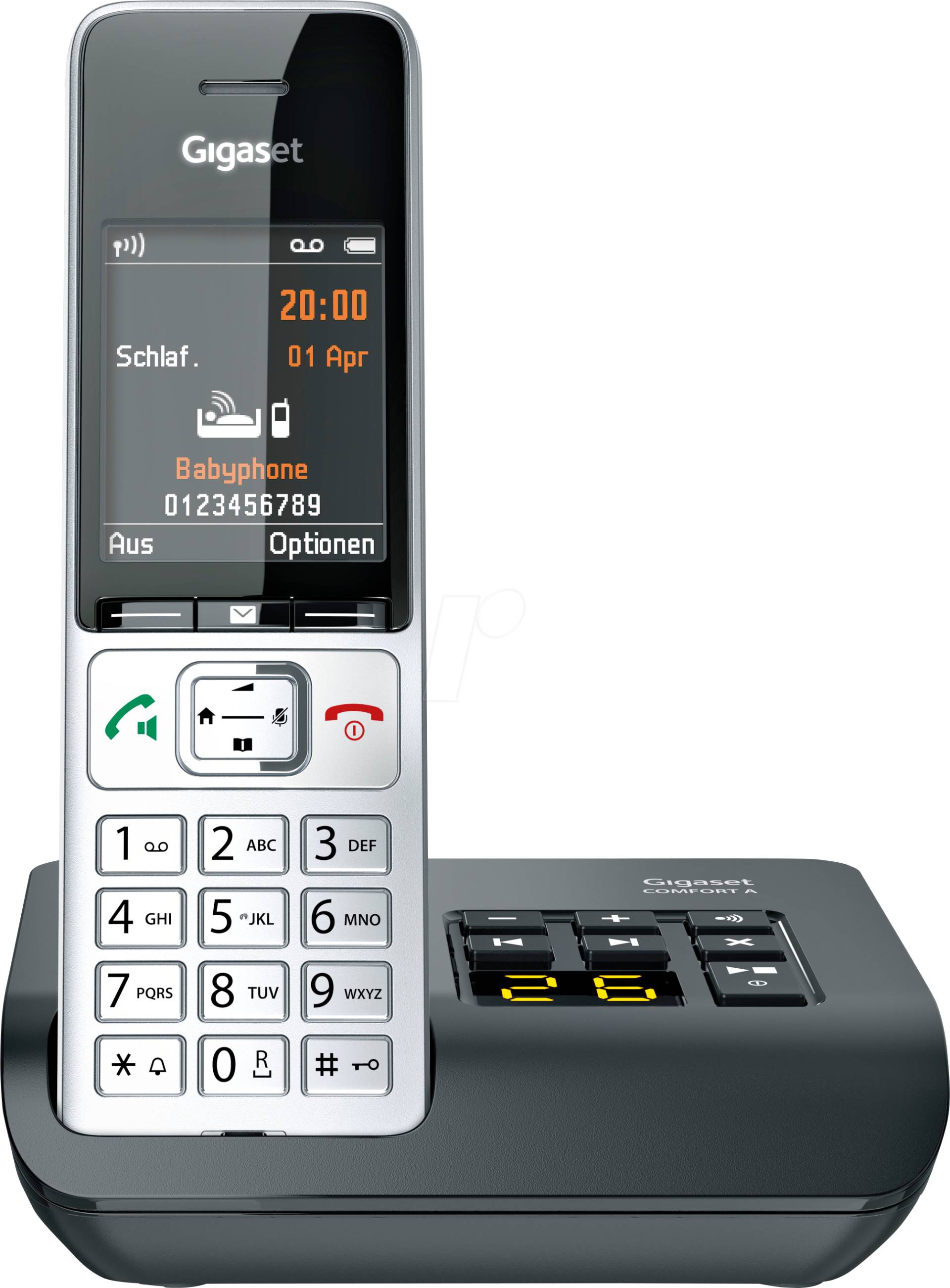 GIGASET C500A - DECT Telefon, 1 Mobilteil, AB, silber/schwarz von GIGASET COMMUNICATIONS