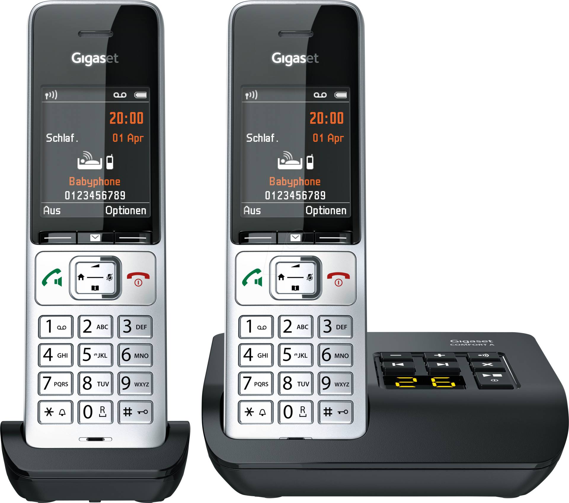 GIGASET C500AD - DECT Telefon, 2 Mobilteile, AB, silber/schwarz von GIGASET COMMUNICATIONS