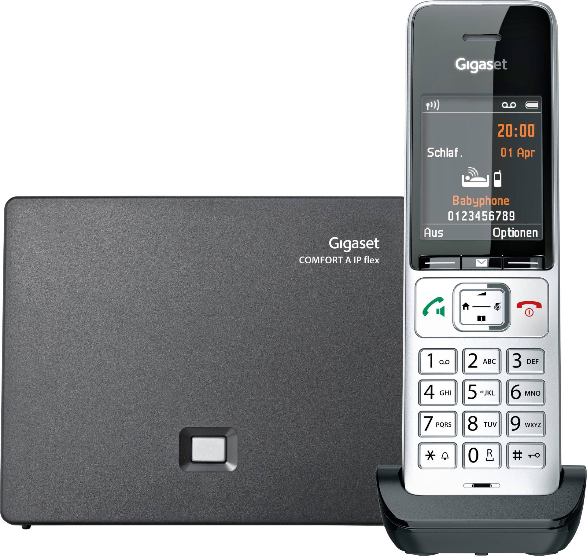 GIGASET C500AIPF - DECT/IP Telefon, 1 Mobilteil, AB, silber/schwarz von GIGASET COMMUNICATIONS