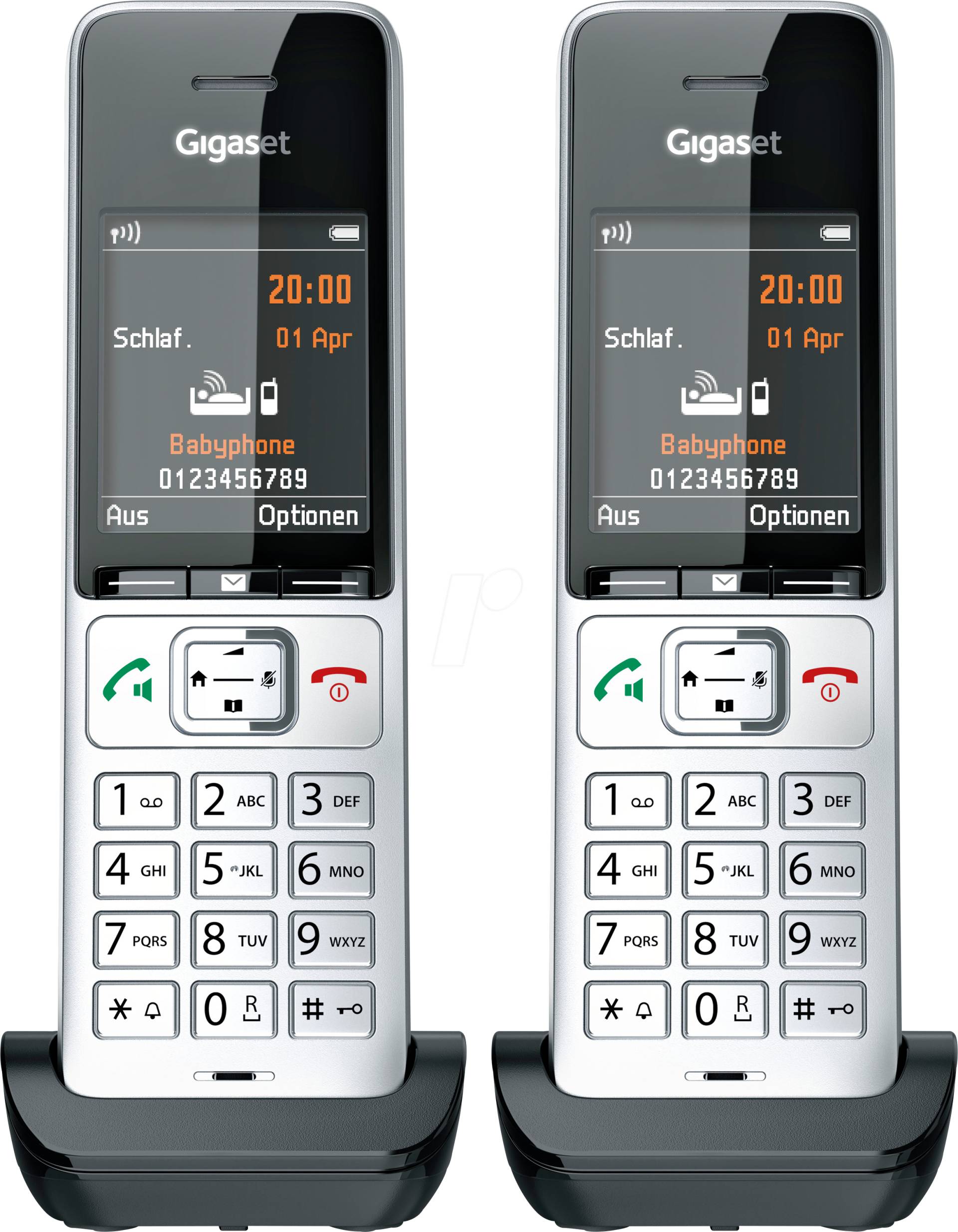 GIGASET C500HXD - DECT Telefon, 2 Mobilteile, silber/schwarz von GIGASET COMMUNICATIONS