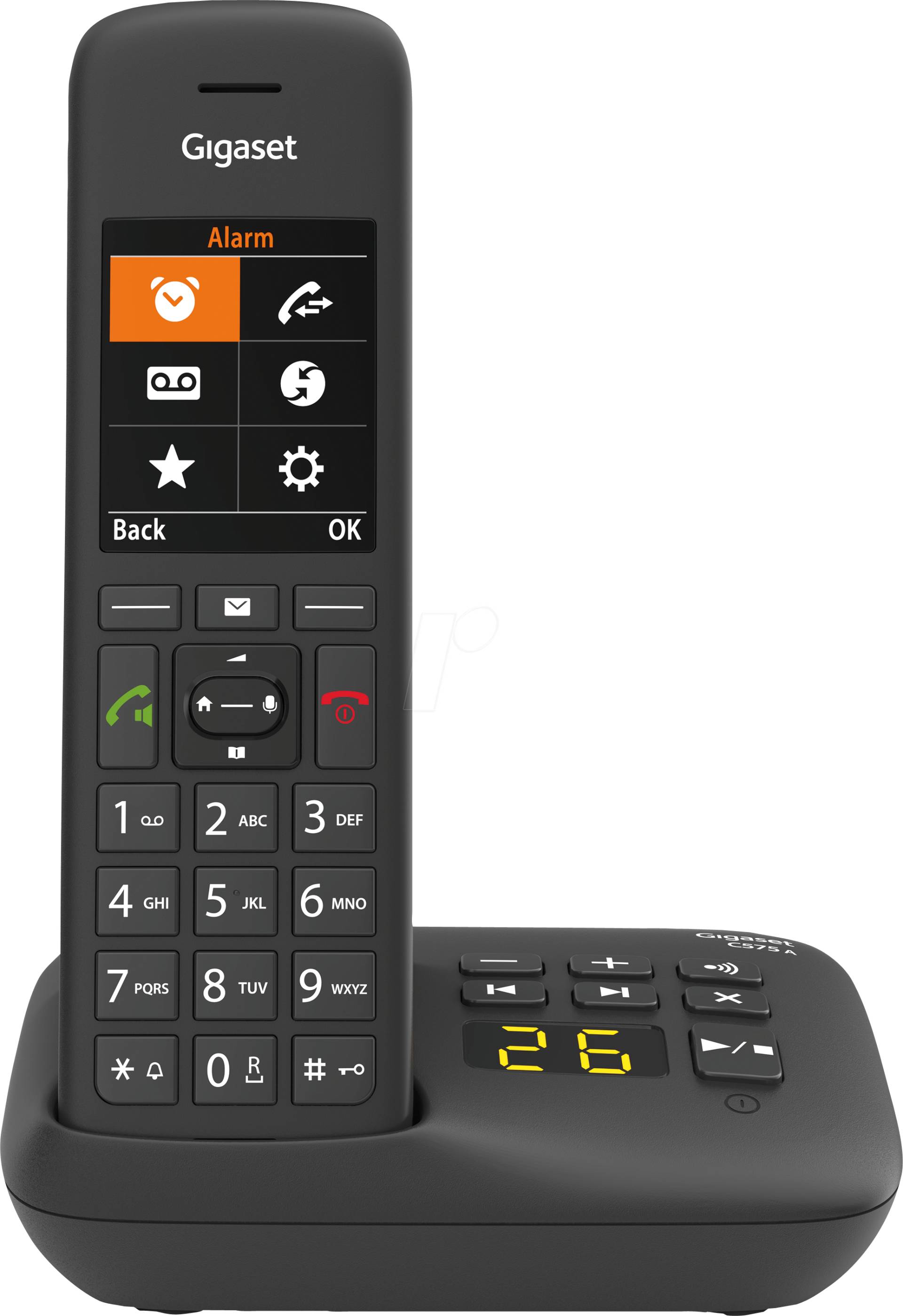 GIGASET C575ASW - DECT Telefon, 1 Mobilteil, Anrufbeantworter, schwarz von GIGASET COMMUNICATIONS