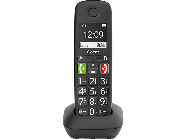 GIGASET Gigaset E290 HX DECT-Mobilteil für Router mit DECT-/Cat-iq-Basisstation, Schwarz von GIGASET