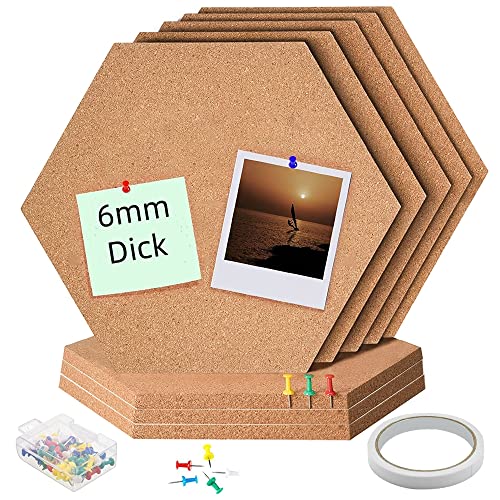 GIGIIS Pinnwand Kork Korkwand 8 Stück Korkplatten Selbstklebend Pinwand Korktafel Klein 20cm(Breite)*6mm(Dick) DIY Cork Board mit Stiften Bilder aufhängen Listen Notizen Terminkarten von GIGIIS