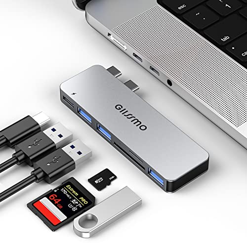 GIISSMO USB C Hub, MacBook Pro Adapter 6 in 2 mit Thunderbolt 3, USB 3.0 Anschlüssen, SD/TF-Kartenleser, MacBook Adapter Kompatibel mit MacBook Pro 2021-2016, MacBook Air M1 2020-2018 von GIISSMO