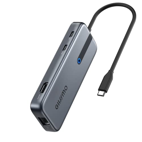 USB C Hub 4K@60Hz, 100W PD, Ethernet RJ45, 10Gbps USB-C/A 3.2Gen 2, MicroSD & SD Kartenleser, 2 USB 3.0, 9-in-1 GIISSMO USB C Hub Kompatibel mit MacBook M1 M2, HP Dell Lenovo Laptops und mehr von GIISSMO