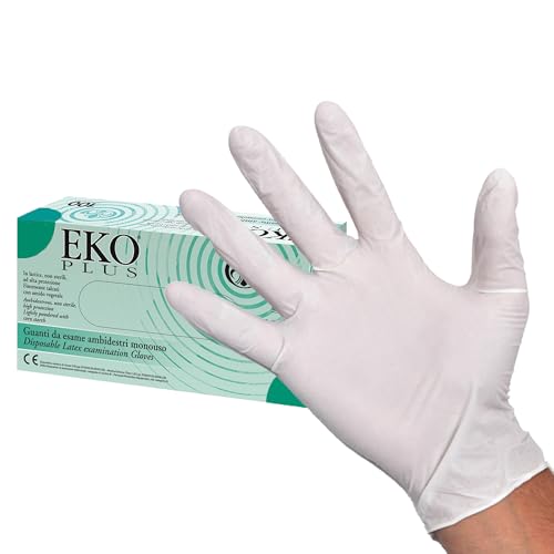 Eko Plus 25708 Polyvinyl Chlorid Garten S.R.L. 8 Latex Handschuhe, Größe L, 100 Stück von doc