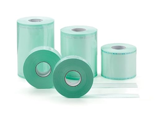 Eline - Flache Rollen für die Dampfsterilisation oder Ethylenoxid in Kraftpapier und medizinischer Folie, Verstärkte seitliche Schweißnähte, farbige Indikatoren, Länge 300 mm, 2 Rollen à 200 m Eline - Flache Rollen für die Dampfsterilisation oder Ethylenoxid in Kraftpapier und medizinischer Folie, Verstärkte seitliche Schweißnähte, farbige Indikatoren, Länge 300 mm, 2 Rollen à 200 m von GIMA