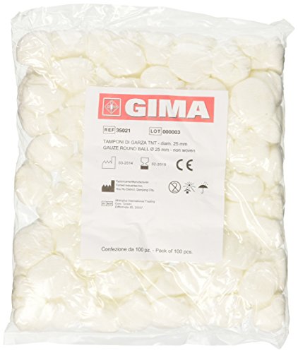 GIMA 35021 Wattebausch, Mull, rund, Ø 25 mm, 1.000 Stück von GIMA