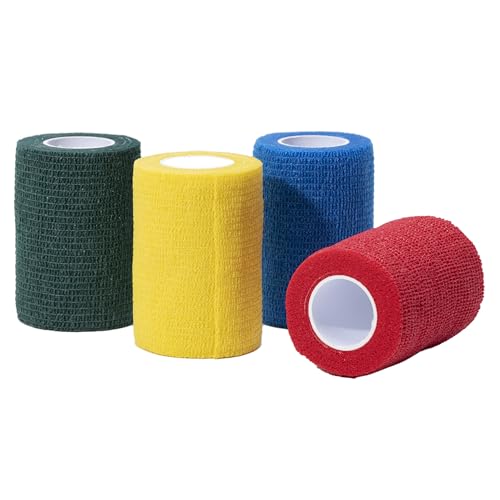 GIMA - Bunte Previtnt Bandagen aus Vliesstoff, selbstklebend, 5-Farben-Mix, 7,5 cm x 4,5 m, Packung 10 Stück, 34736 von GIMA