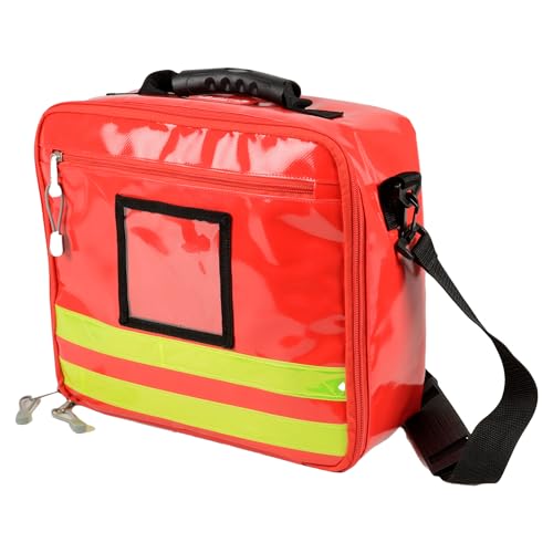 GIMA - CUBO Notfalltasche, für Retter, leer, in Polyester PVC beschichtet, Farbe Rot, Maße 28x34x13 cm, mit Schultergurt, Innen- und Außentasche mit Reißverschluss und 2 abnehmbaren Taschen von GIMA