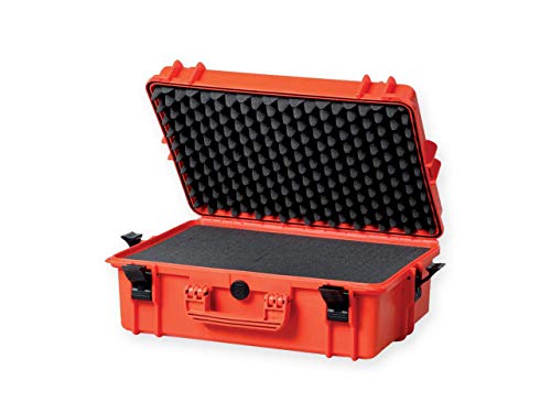 GIMA Case 430, Mittelgroßer, Hermetischer und Robuster Orangefarbener Kunststoffkoffer, Mit Innenliegendem Schaumstoff, IP67-Zertifiziert von GIMA