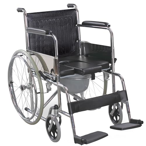 GIMA - Comodo Rollstuhlfußstütze 43283, klappbar, verchromter Stahl, für Patienten mit eingeschränkter Mobilität, 43285 von GIMA