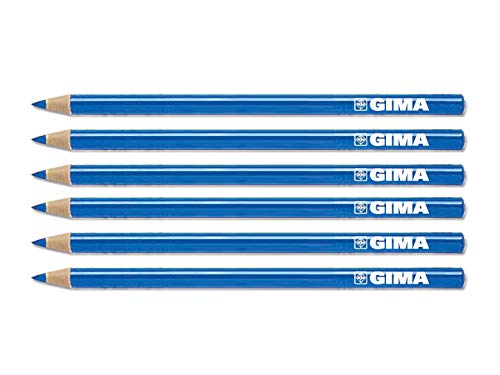 GIMA Dermatographenstift, Hautmarker, dermatologische Bleistifte, 6 Stück, blau von GIMA