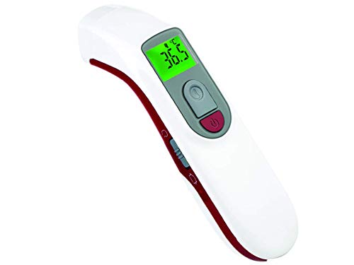 GIMA - Infrarot-Stirnthermometer, Professionelles digitales Laserthermometer, Sofortige kontaktlose Messung, für Säuglinge, Kinder und Erwachsene, Thermoscanner mit Fieberalarm, IT,GR,RO,PL von GIMA