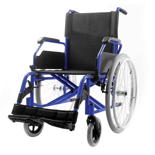 GIMA - Klassischer Aluminium-Rollstuhl, Sitz 46 cm, schwarzer Stoff, 43235 von GIMA