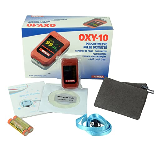 GIMA Oxy-10 Wireless Pulsoximeter für den Finger, tragbar, erkennt Sättigung, Schläge und Verlust, 2 AAA-Batterien im Lieferumfang enthalten, visuelle und akustische Alarme, Farb-OLED-Display, 1 ripiano grande GIMA Oxy-10 Wireless Pulsoximeter für den Finger, tragbar, erkennt Sättigung, Schläge und Verlust, 2 AAA-Batterien im Lieferumfang enthalten, visuelle und akustische Alarme, Farb-OLED-Display, 1 ripiano grande von GIMA